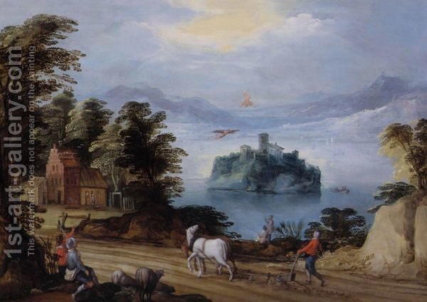600x424 Landscape With The Fall Of Icarus Joos De Momper Reproduction - Icarus Painting