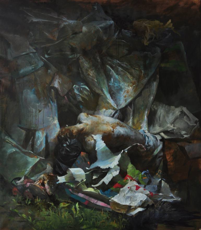 770x880 Saatchi Art Dead Icarus Painting By Laszlo Mathe - Icarus Painting