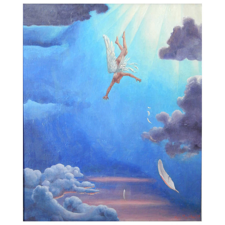 768x768 Icarus Falling, Brilliant Painting By Genre Scene Artist Kyra - Icarus Painting