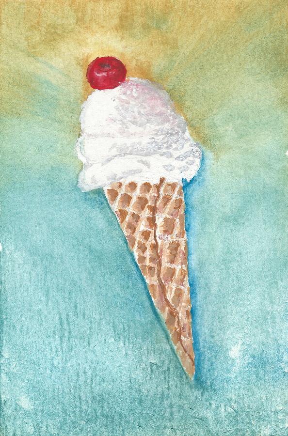 594x900 Ice Cream Cone Painting By Mark Babeck - Ice Cream Cone Painting