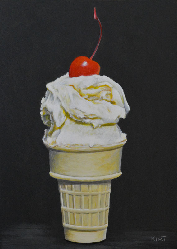 570x798 Paintings By Kim Testone Daily Painting Study Of A Vanilla Ice - Ice Cream Cone Painting