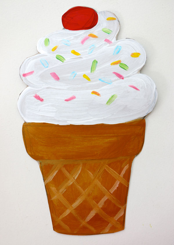 600x844 Ice Cream Cone Envelope My Poppet Makes - Ice Cream Cone Painting
