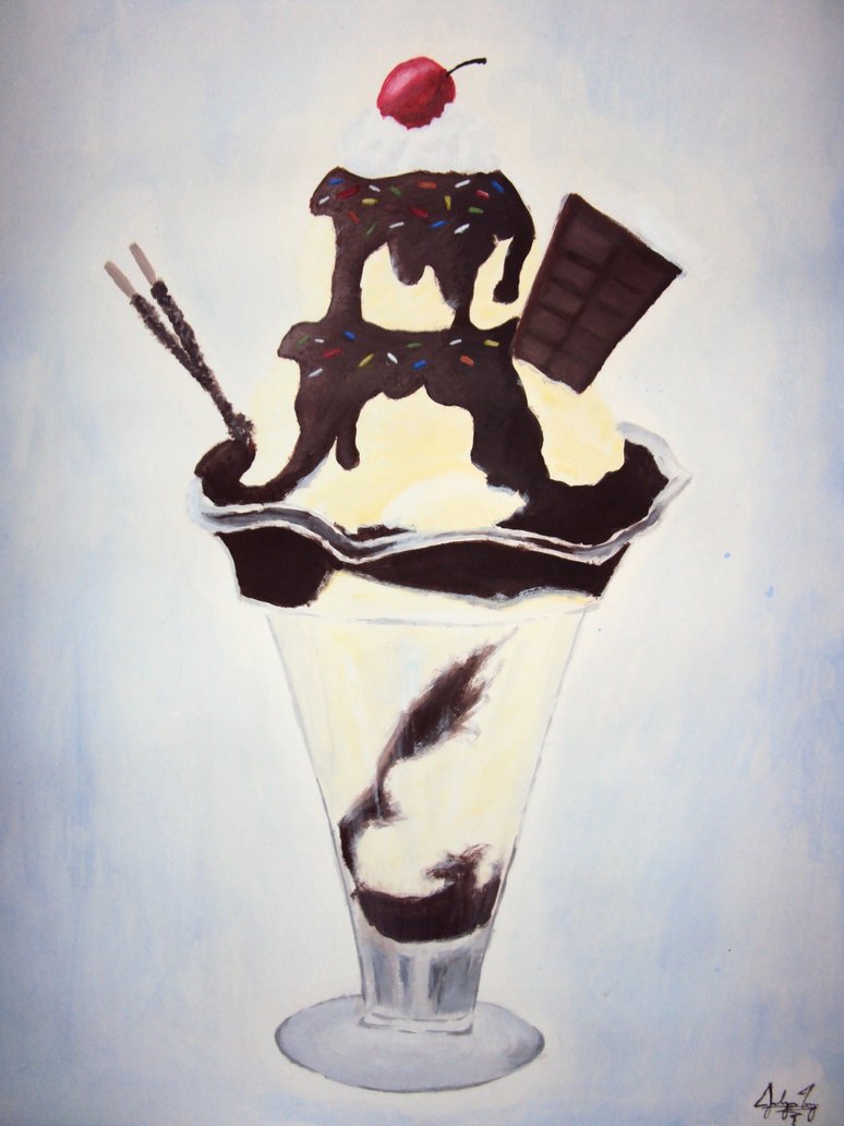 774x1032 Ice Cream Sundae Painting By Jeyyo - Ice Cream Sundae Painting