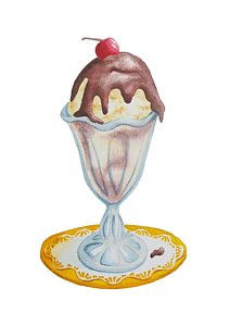 211x300 Ice Cream Sundae Paintings Fine Art America - Ice Cream Sundae Painting