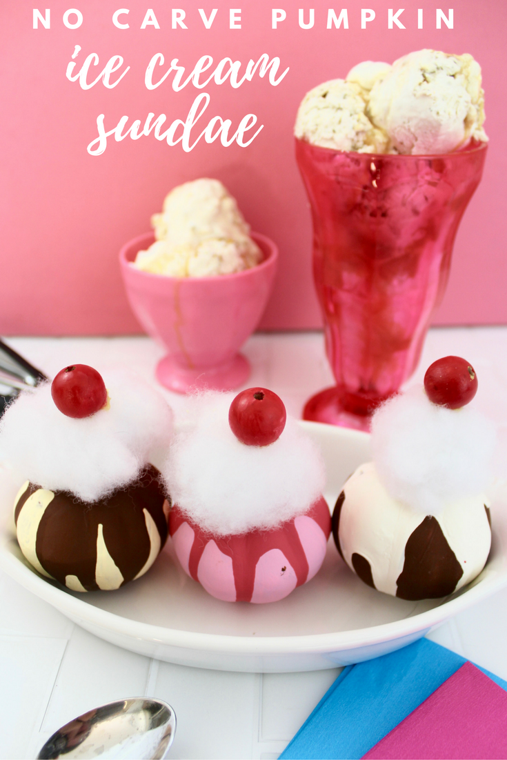 735x1102 No Carve Mini Pumpkin Ice Cream Sundae Craft + Tell - Ice Cream Sundae Painting