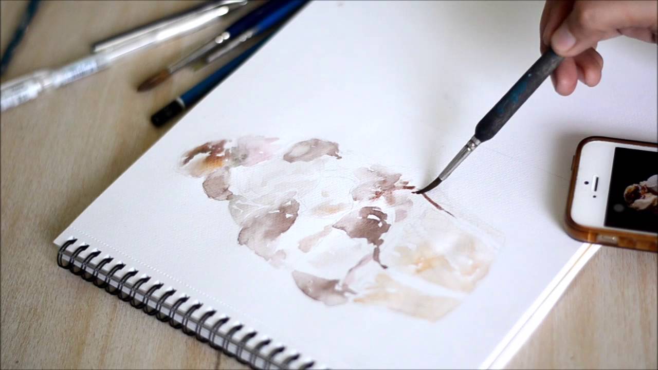 1280x720 Speed Up Watercolor Food Painting - Ice Cream Sundae Painting