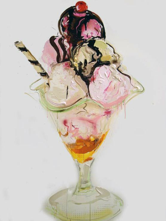 556x740 The 995 Best Food Amp Still Life Paintings - Ice Cream Sundae Painting