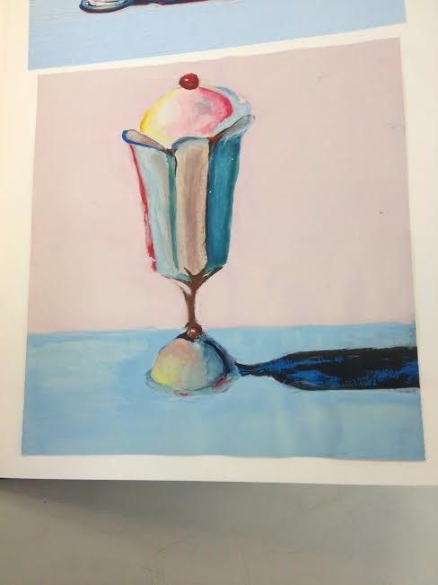 488x651 Wayne Thiebaud Inspired Ice Cream Sundae Painting Btec Level 2 - Ice Cream Sundae Painting