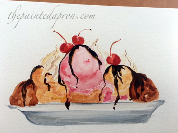 600x449 Ice Cream Sundae 1 The Painted Apron - Ice Cream Sundae Painting