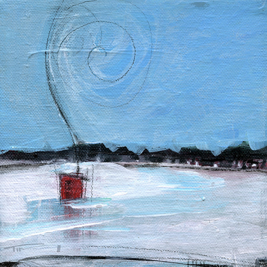 900x900 Ice Fishing Painting By Tim Nyberg - Ice Fishing Painting