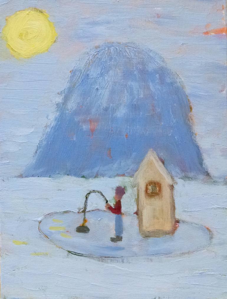 770x1015 Saatchi Art Ice Fishing Painting By Timothy Forry - Ice Fishing Painting