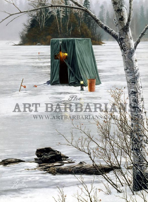 515x700 Wildlife Art Prints Plus Original Paintings With A Wide Selection - Ice Fishing Painting