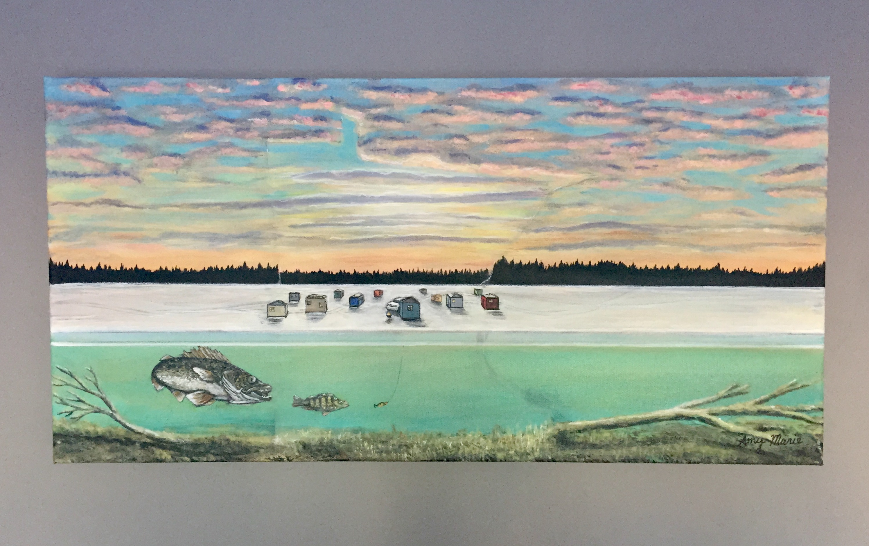 2992x1879 Mplsart - Ice Fishing Painting