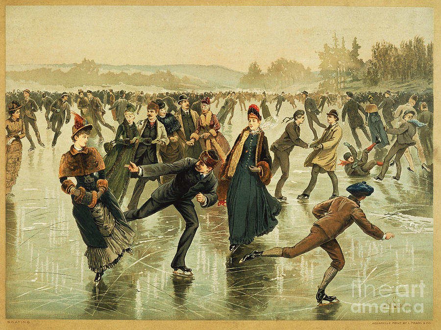900x673 Ice Skating, C1886 Painting By Granger - Ice Skating Painting