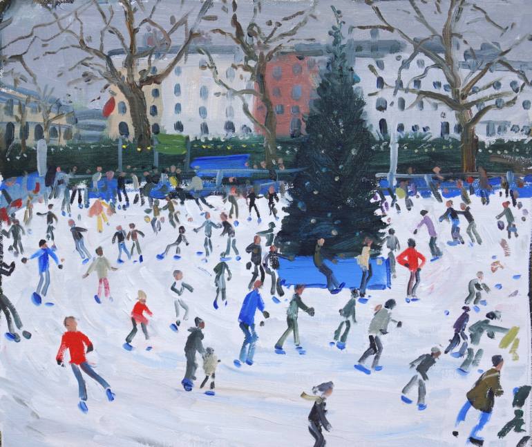 770x647 Saatchi Art Ice Skating,natural History Museum,london Not - Ice Skating Painting