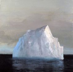 236x233 Iceberg With Yellow Sky Original Painting Original - Iceberg Painting