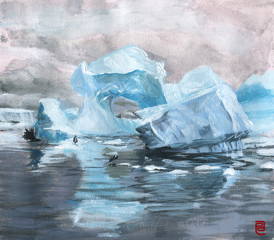 955x836 Traditional Speed Painting - Iceberg Painting