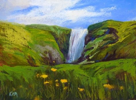 475x351 Paint Along Monday .iceland Landscape Original Art Painting By - Iceland Painting