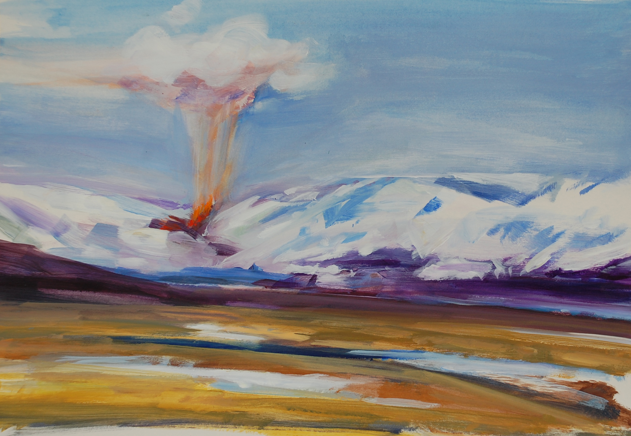 2009x1389 Artistic Representations Of Amazing Icelandic Landscapes Wanderarti - Iceland Painting