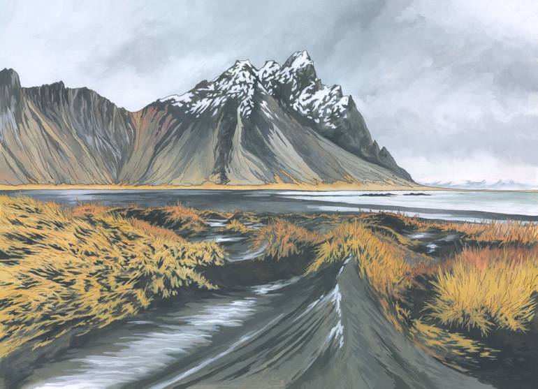 770x557 Saatchi Art Vestrahorn Mountain, Iceland Painting By Jonathan Chapman - Iceland Painting