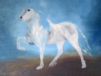 340x255 Ink And Brush Creations Water Based Oil, Icelandic Horse Painting - Icelandic Horse Painting