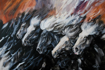 400x265 Limited Edition Canvas Print, 97x70cm - Icelandic Horse Painting