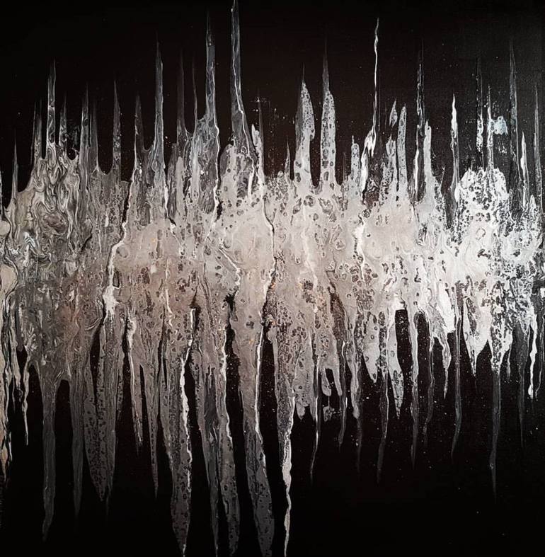 770x787 Saatchi Art Silver Icicles Painting By Ivona Matejkova - Icicle Painting