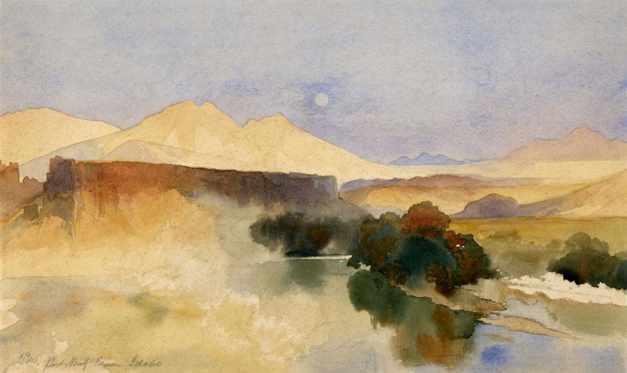 1259x750 Port Neuf Canyon, Idaho Thomas Moran - Idaho Painting