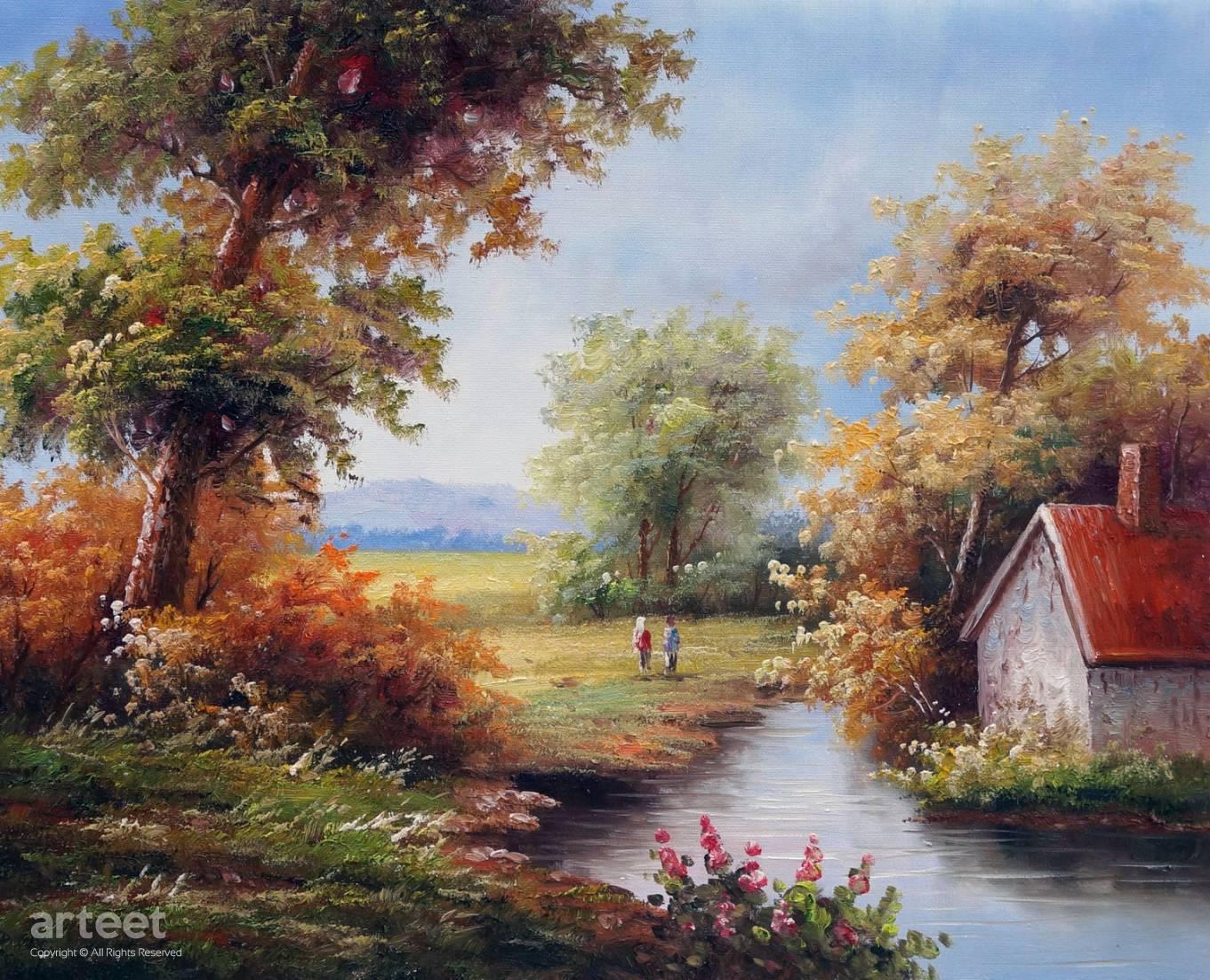 1361x1103 Idyllic Rhythms Art Paintings For Sale - Idyllic Painting