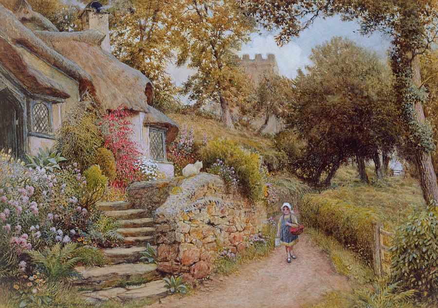 900x633 A Country Lane Painting By Arthur Claude Strachan - Idyllic Painting