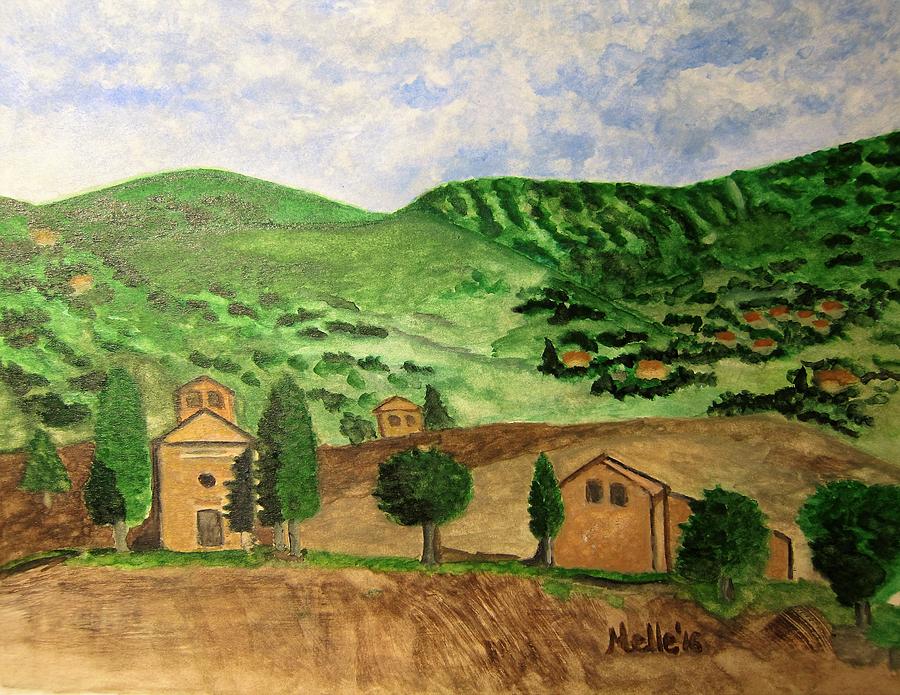900x695 Tuscany Idyllic Scenes Painting By Carmela Maglasang - Idyllic Painting
