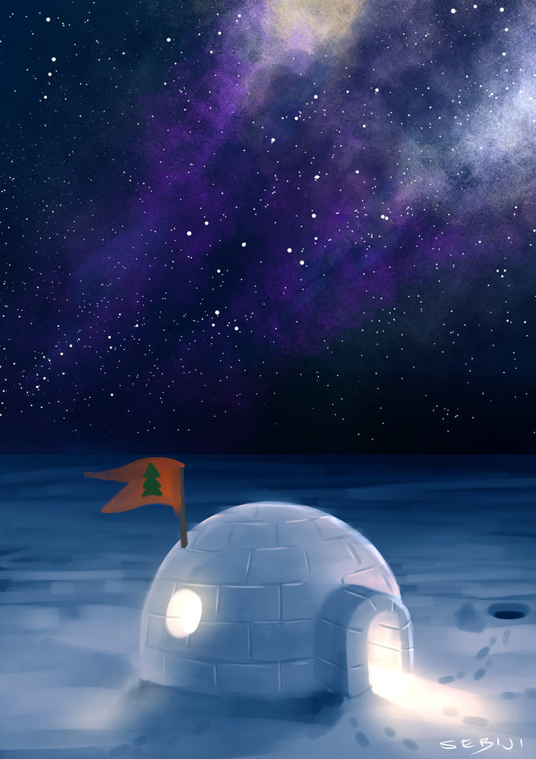 751x1064 Igloo (Speed Painting) By Sebiji - Igloo Painting