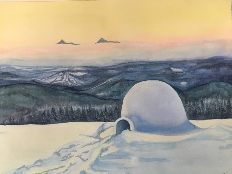 770x578 Saatchi Art Igloo Painting By Inna Tkachenko - Igloo Painting