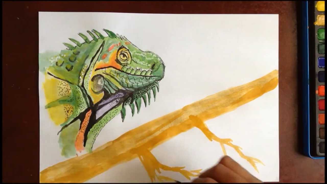 1280x720 Iguana Painting Time Lapse - Iguana Painting