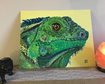 340x270 Iguana Painting Etsy - Iguana Painting