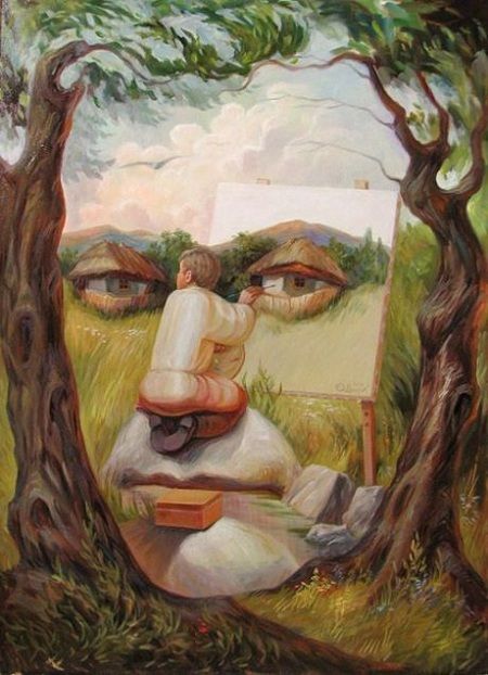 450x622 Oleg Shuplyak Optical Illusions Paintings Illusions - Illusion Painting