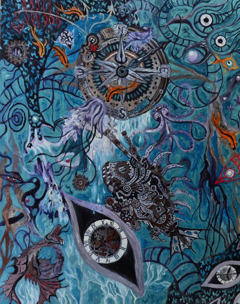 770x974 Saatchi Art Ocean Illusion Painting By Lana Dobrogorskaya - Illusion Painting