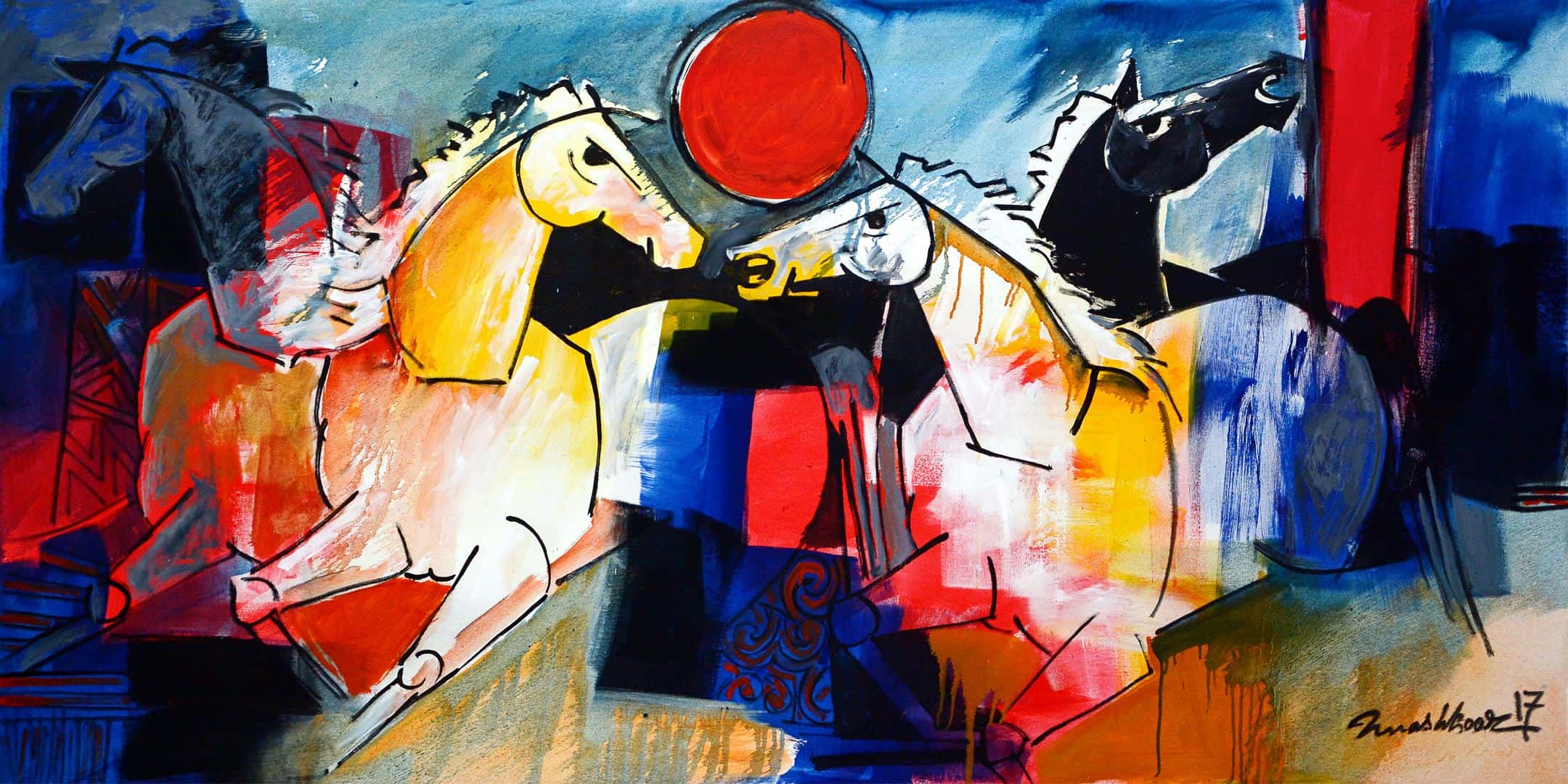 2160x1080 Splendid Works Painting Exhibition By Mashkoor Raza - Image Works Painting