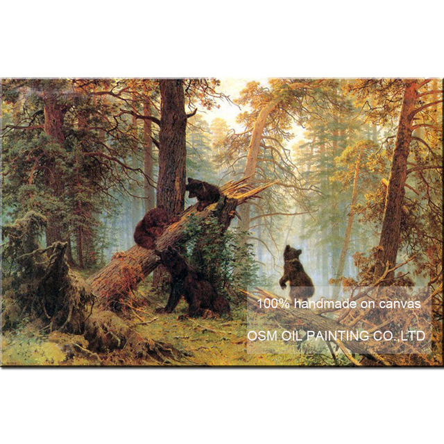 640x640 Top Artist Handmade High Quality On The Morning Of Pine Forest Oil - Imitation Painting