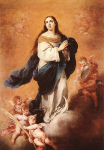 208x300 Art Oil Painting Bartolome Esteban Murillo - Immaculate Conception Painting