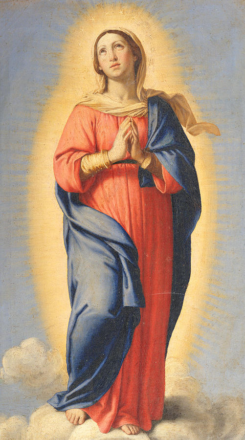 501x900 The Immaculate Conception Painting By Il Sassoferrato - Immaculate Conception Painting