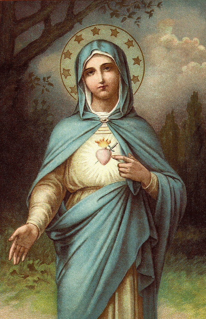 664x1024 Immaculate Heart Of Mary Painting By Boumard Fils, Paris - Immaculate Heart Of Mary Painting