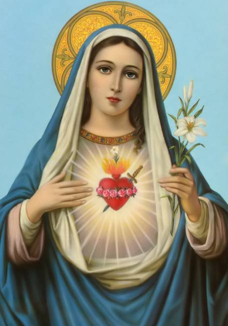 455x650 Stunning Immaculate Heart Of Mary Painting Reproductions - Immaculate Heart Of Mary Painting