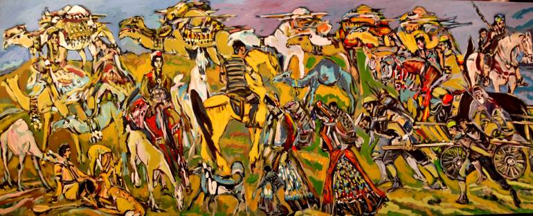 770x312 Saatchi Art Painting By Aligholi Mardani - Immigration Painting