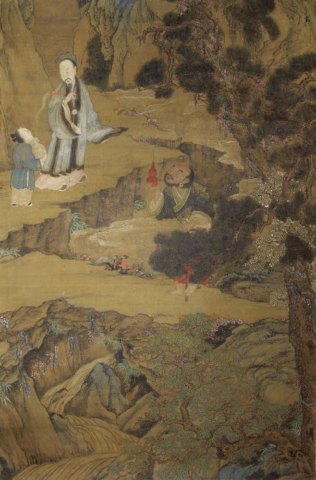 461x700 Fine Blue And Green Painting With Immortal Figures - Immortal Painting