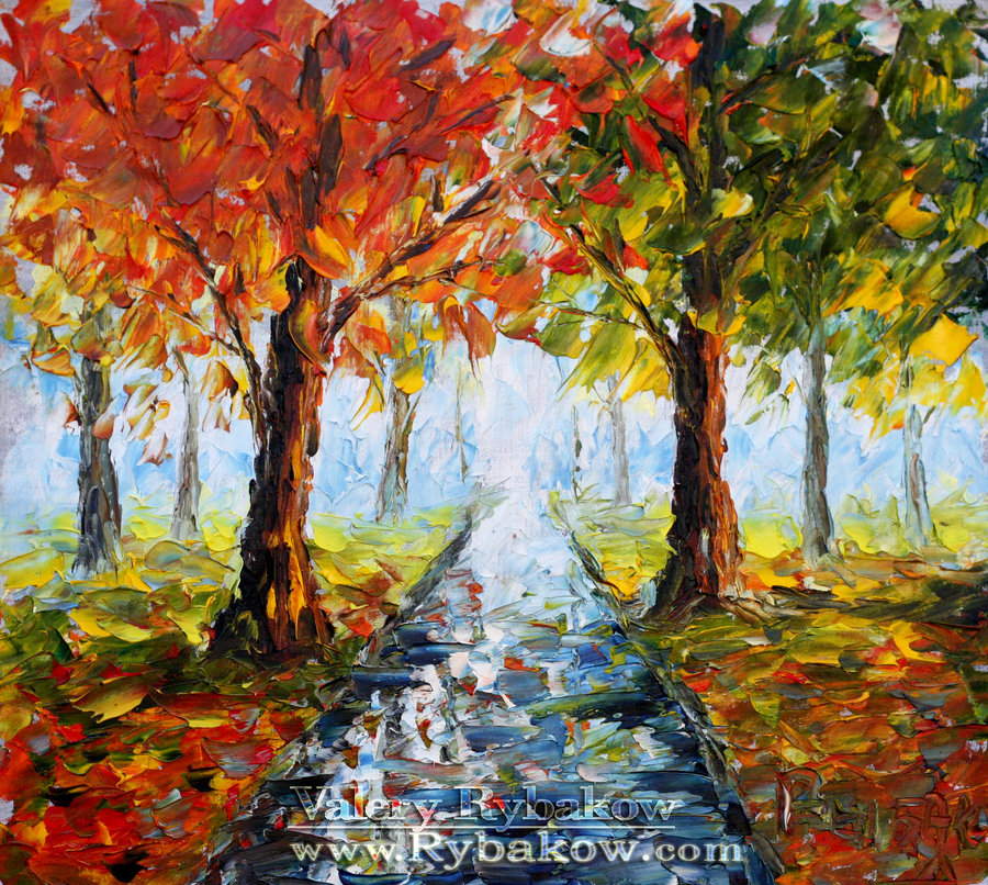 900x806 Landscap Oil Painting Impasto By Rybakow - Impasto Oil Painting