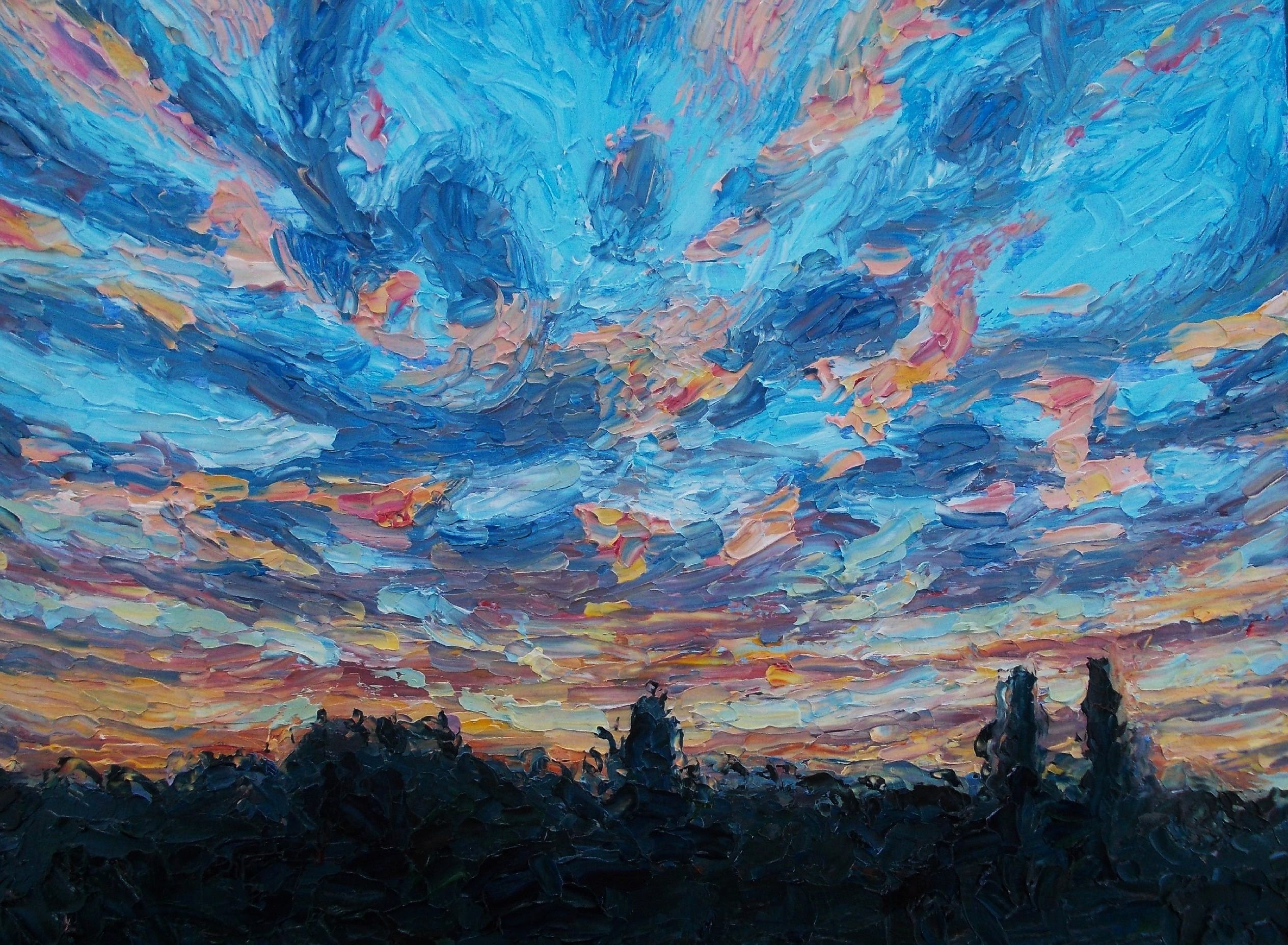 2528x1856 Palette Knife Demonstration On Painting A Sunset Impasto Technique - Impasto Oil Painting