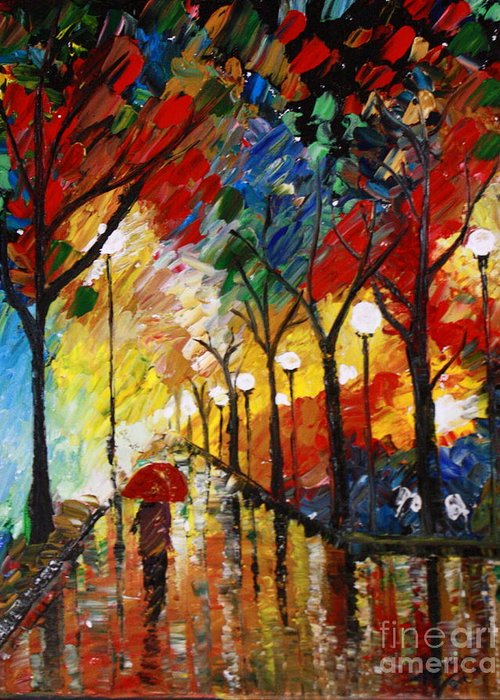 500x700 Impasto Textured Modern Palette Knife Painting Greeting Card - Impasto Painting