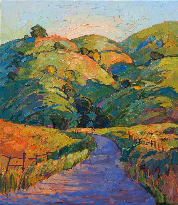 607x699 Paso Robles Impressionism Oil Painting By American Impressionist - Impressionism Oil Painting