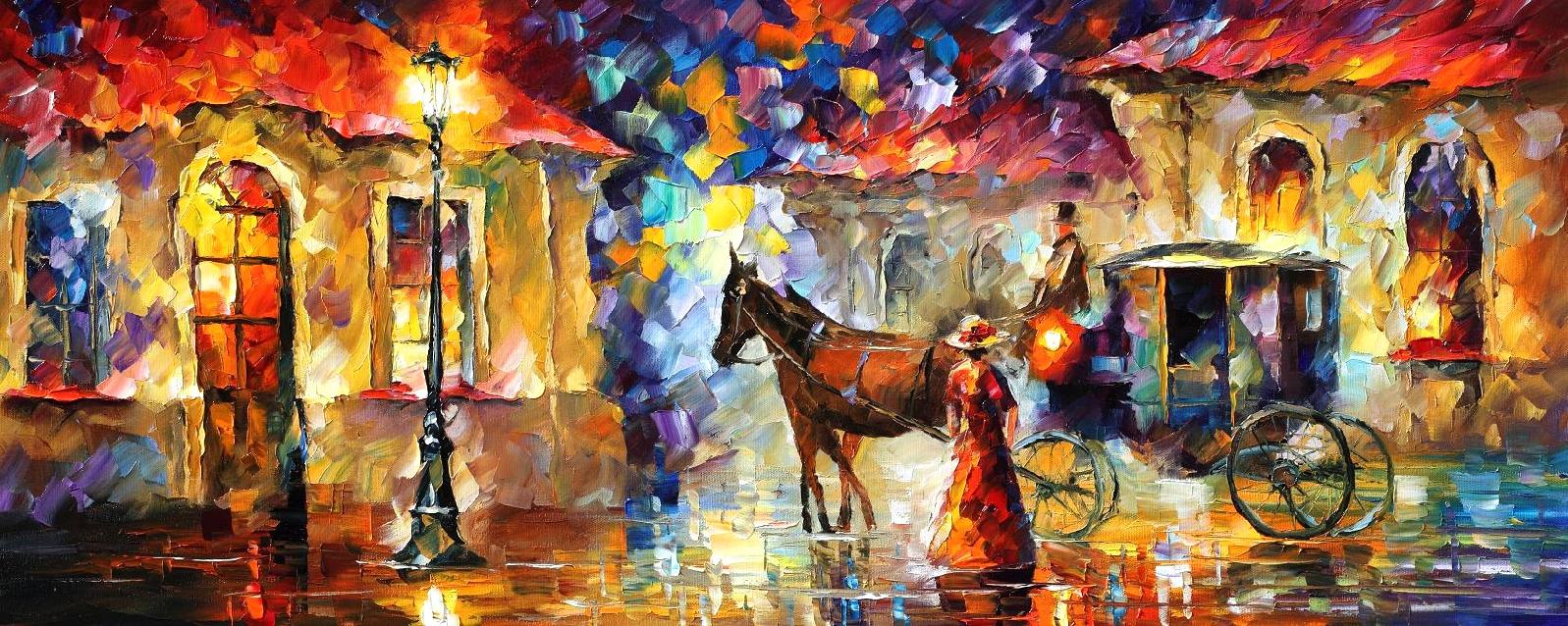 1597x638 Afremov, Original, Oil, Painting, Palette Knife, Impressionist - Impressionism Oil Painting